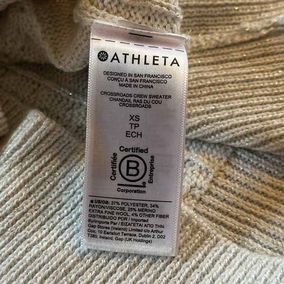 Athleta Crossroads crewneck metallic sweater XS - Picture 8 of 12